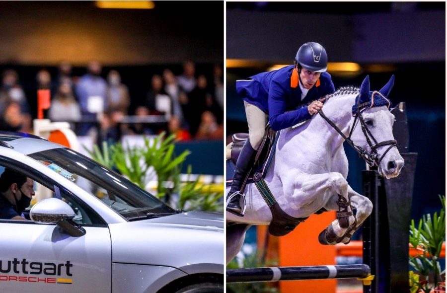 Prova carro cavalo indoor