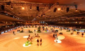 Panorâmica do picadeiro Indoor da Sociedade Hípica Paulista, inaugurado em 1965
(Felippe Saad)
