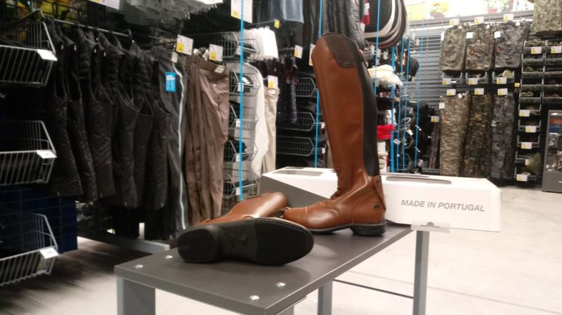 Bota de couro importada, hipismo Decathlon