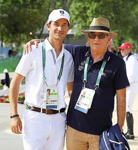 Phillippe Guerdat em registro ao lado do filho na Rio 2016 (arquivo)