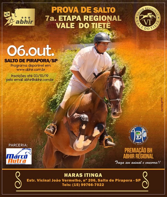 VII ETAPA DO CAMPEONATO ABHIR DE SALTO – REGIONAL VALE DO TIETÊ